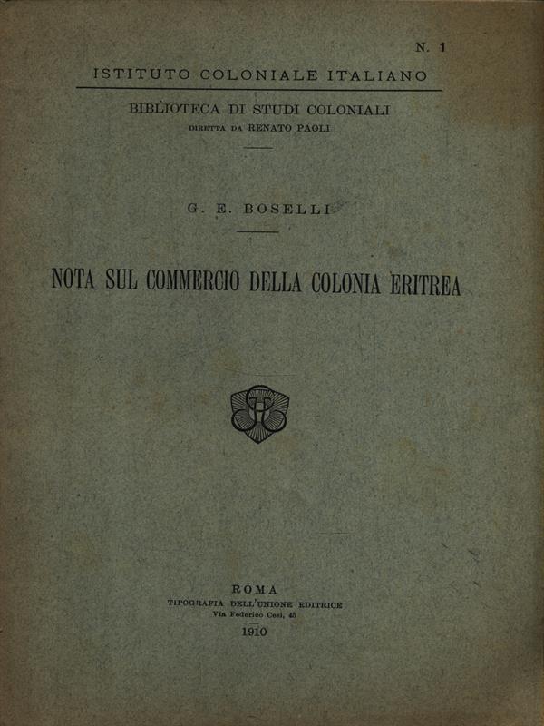 Nota sul commercio della colonia eritrea
