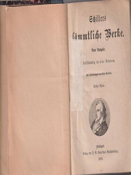 Schillers Sammtliche Werke. 1-2 - Friedrich Schiller - copertina