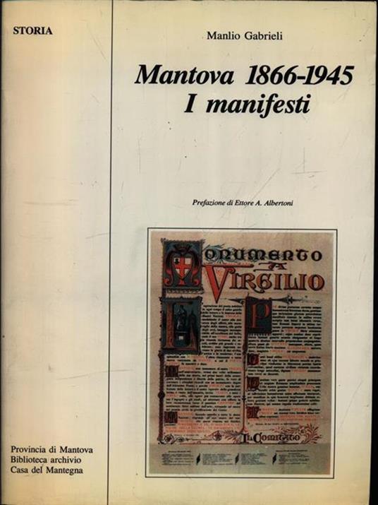 Mantova 1866-1945 i manifesti - Manlio Gabrieli - copertina
