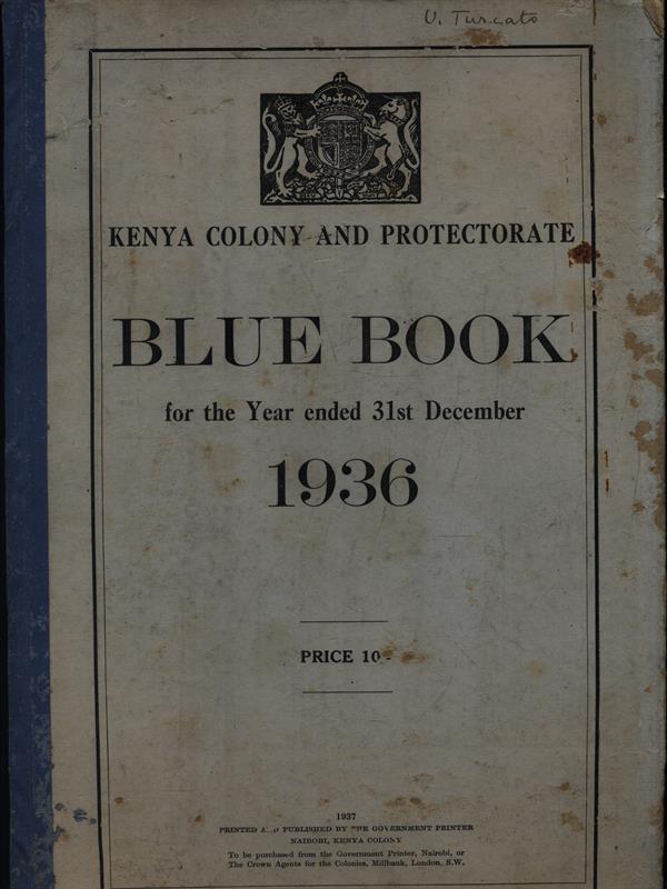 Blue Book for the Year ended 31st December 1936