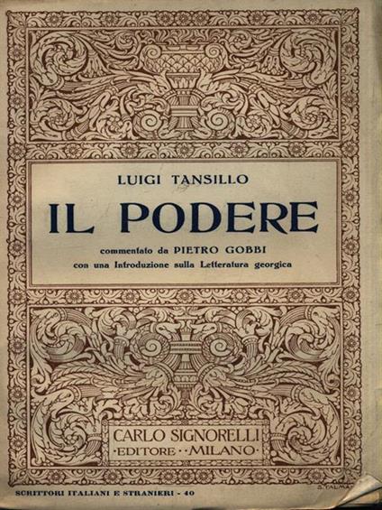 Il podere - Luigi Tansillo - copertina