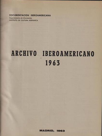 Documentacion iberoamericana 1963 - copertina