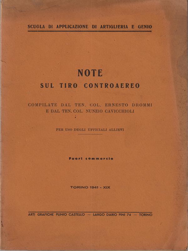 Note sul tiro contraereo