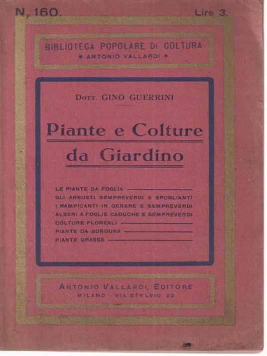 Piante e colture da giardino - Gino Guerrini - copertina
