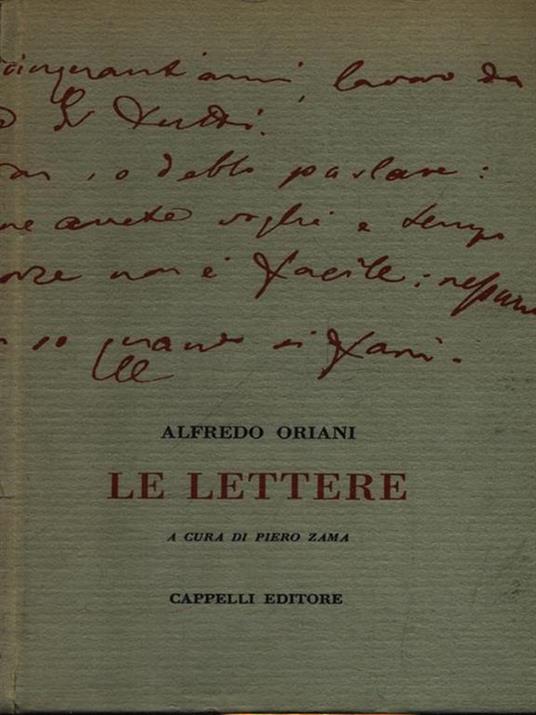 Le lettere - Alfredo Oriani - copertina