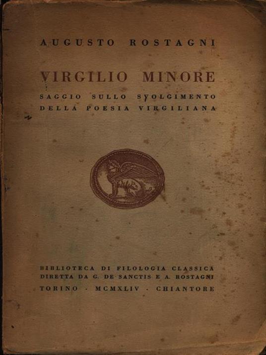 Virgilio minore - Augusto Rostagni - copertina