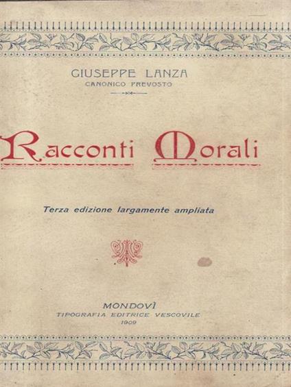 Racconti morali - Giuseppe Lanza - copertina