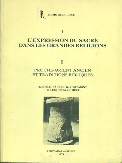 L' expression du sacrè dans les grandes religions I - copertina