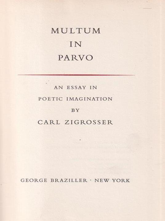 Multum in parvo - Carl Zigrosser - copertina