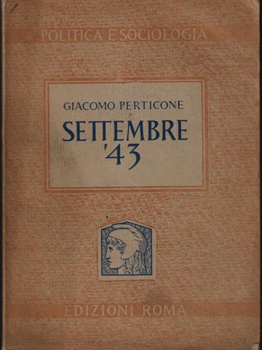 Settembre 1943 - Giacomo Perticone - copertina
