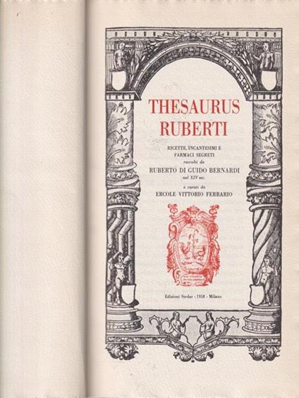 Thesaurus ruberti - Roberto Bernardi - copertina
