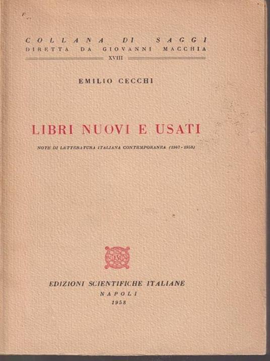 Libri nuovi e usati - Emilio Cecchi - copertina