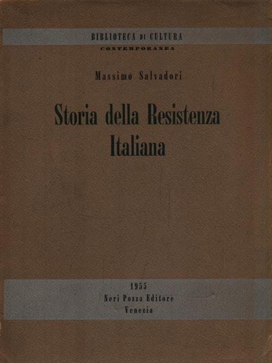 Storia della Resistenza italiana - Massimo L. Salvadori - copertina