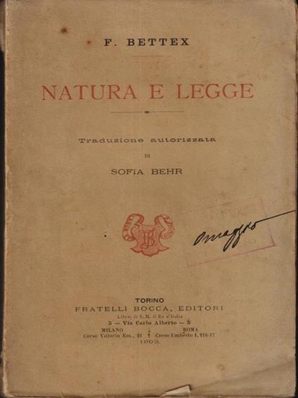 Natura e legge - copertina