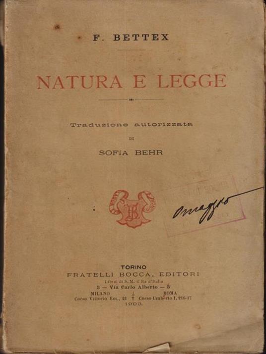 Natura e legge - copertina