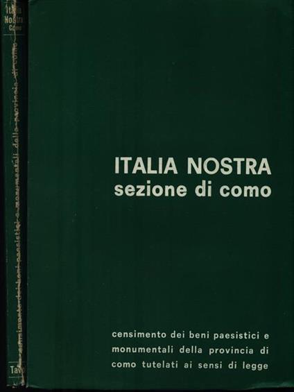 Censimento dei beni paesistici e monumentali della provincia di Como + 12 Tavole - copertina
