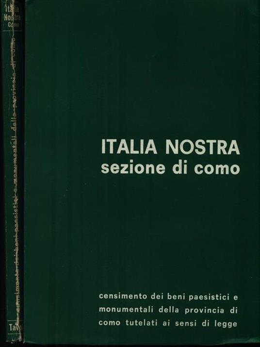 Censimento dei beni paesistici e monumentali della provincia di Como + 12 Tavole - copertina