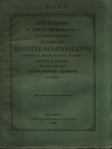 Detti memorabili greci - copertina