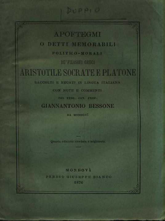 Detti memorabili greci - copertina