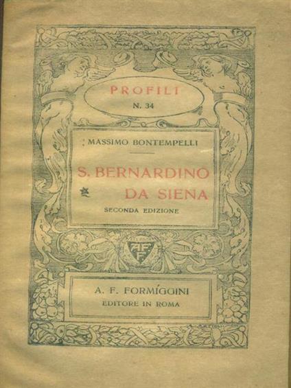 Bernardino da Siena - Massimo Bontempelli - copertina