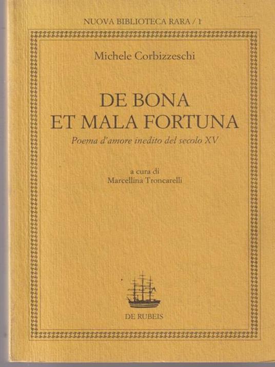 De bona et mala fortuna - copertina