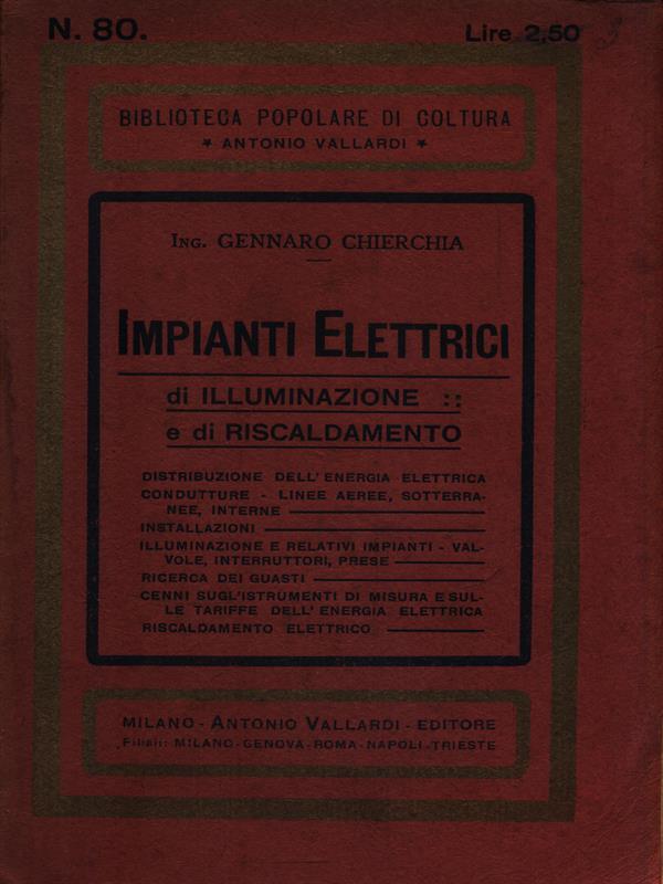 Impianti elettrici di illuminazione e di riscaldamento