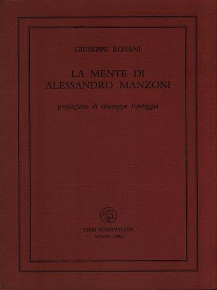La mente di Alessandro Manzoni - Giuseppe Rovani - copertina