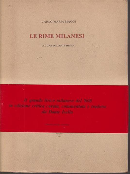 Le rime milanesi - Carlo M. Maggi - copertina