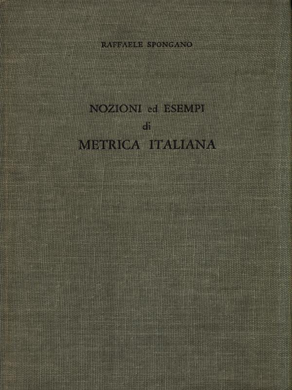 Nozioni ed Esempi di Metrica Italiana
