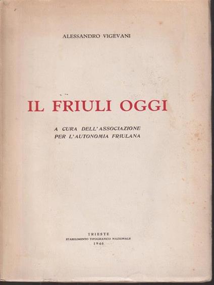 Il Friuli oggi - Alessandro Vigevani - copertina