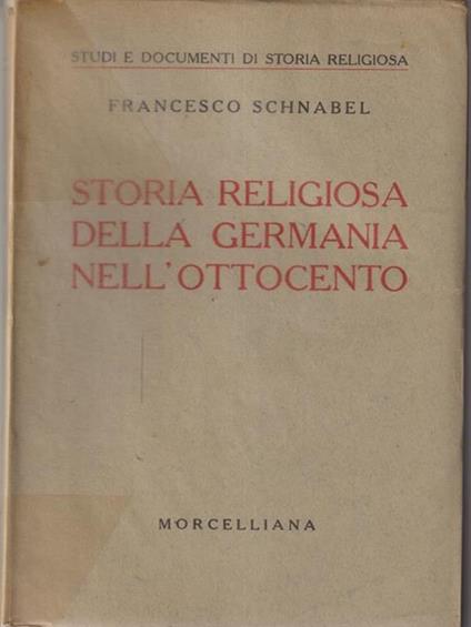 Storia religiosa della Germania nell'ottocento - copertina