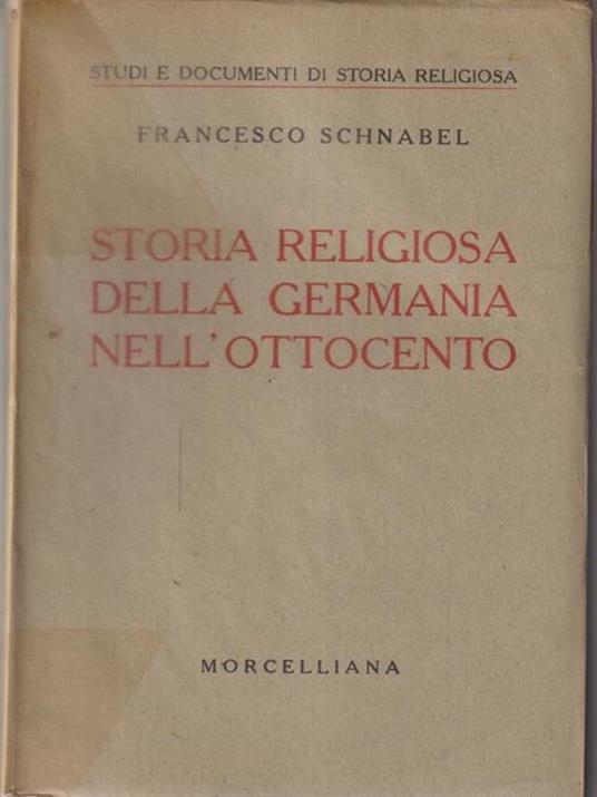 Storia religiosa della Germania nell'ottocento - copertina