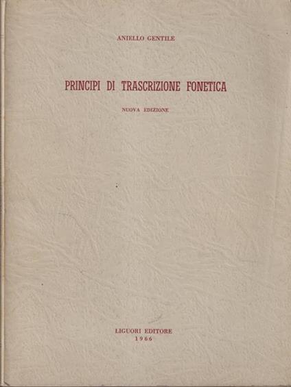 Principi di trascrizione fonetica - Aniello Gentile - copertina