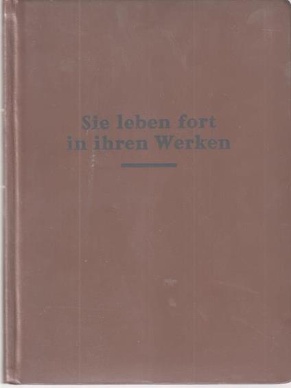 Sie leben fort in ihren werken - copertina