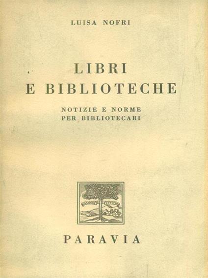 Libri e biblioteche - copertina
