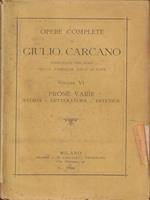 Opere complete di Giulio Carcano Volume VI