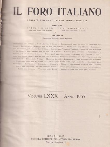 Il Foro Italiano 1957 - copertina