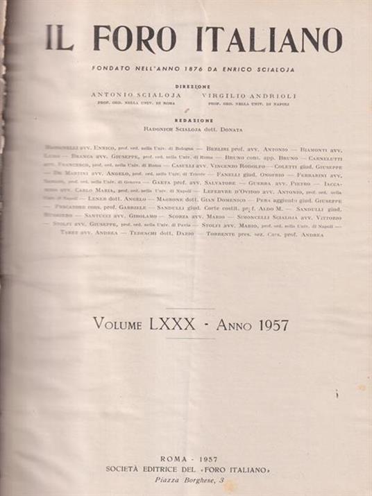 Il Foro Italiano 1957 - copertina
