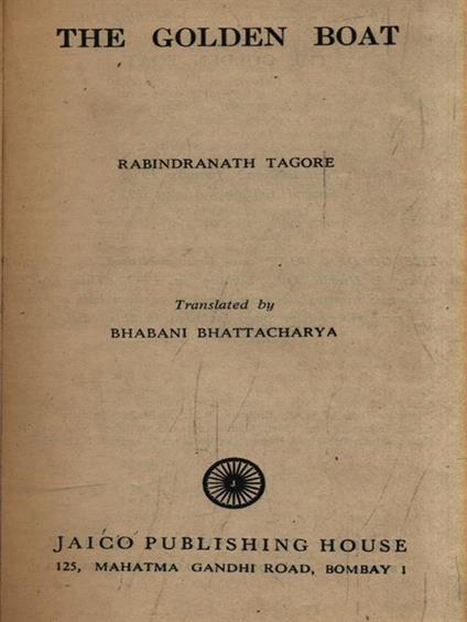 The golden boat - Rabindranath Tagore - copertina