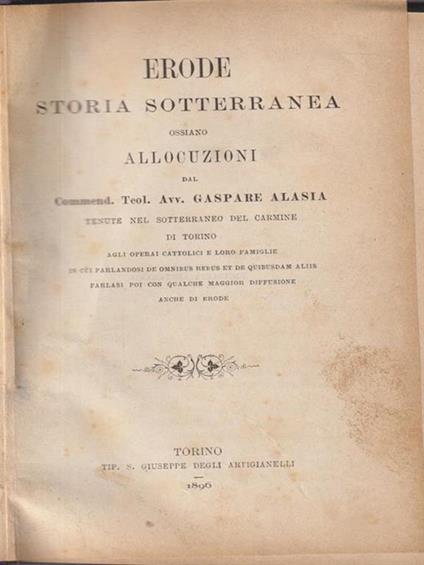Erode storia sotterranea - Gaspare Alasia - copertina