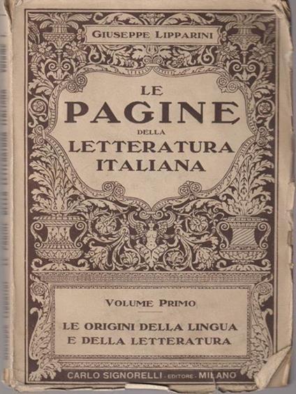 Le pagine della letteratura italiana - Giuseppe Lipparini - copertina