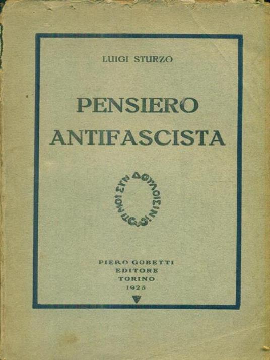 Pensiero antifascista - Luigi Sturzo - copertina