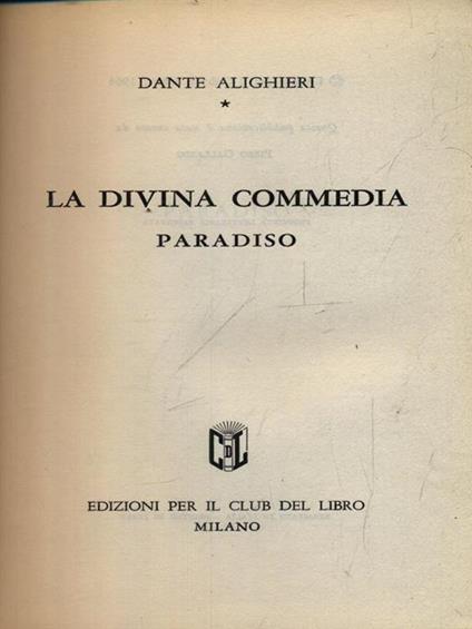La Divina Commedia - Paradiso - Dante Alighieri - copertina