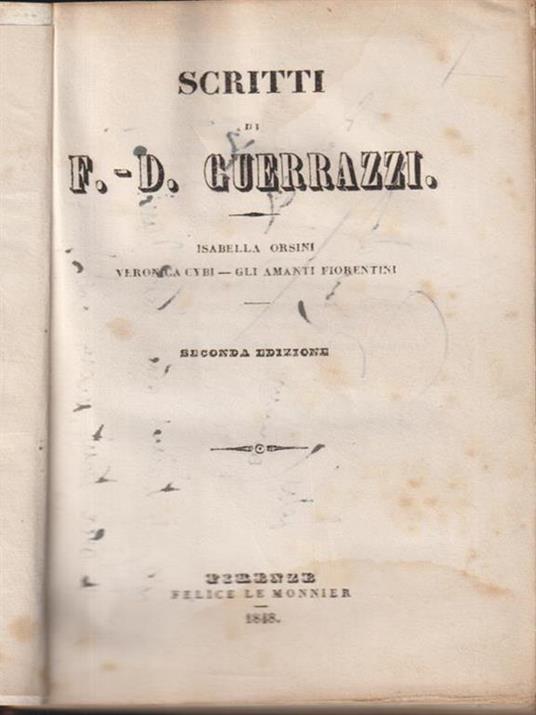 Scritti di F.D. Guerrazzi - copertina