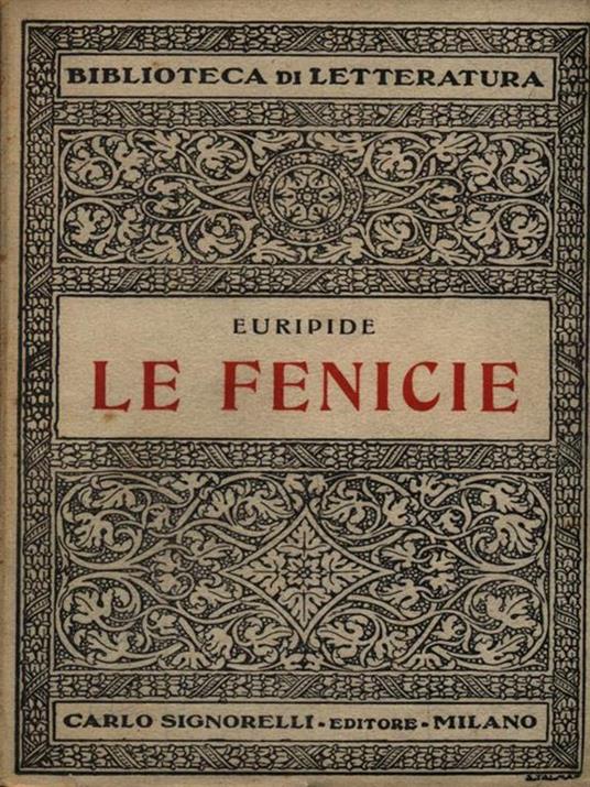 Le fenicie - Euripide - copertina