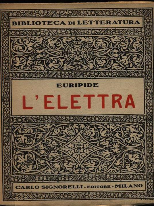 L' Elettra - Euripide - copertina