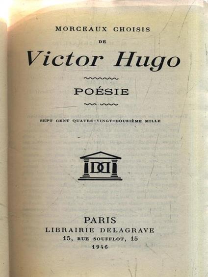   Morceaux choisis de Victor Hugo - Poésie - Victor Hugo - copertina