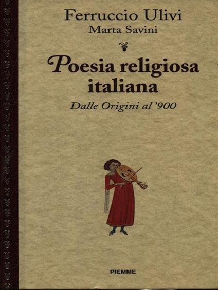   Poesia religiosa italiana - Ferruccio Ulivi - copertina