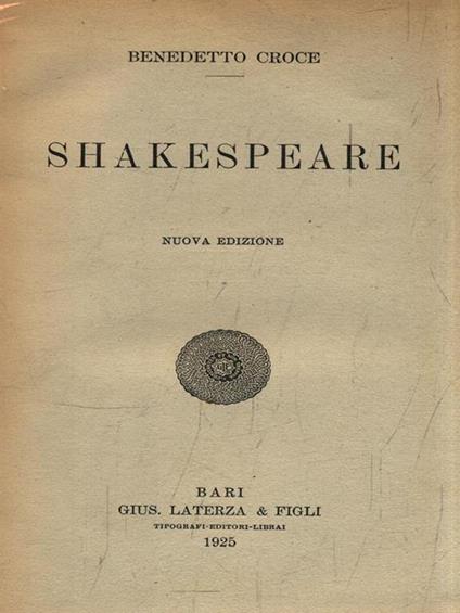   Shakespeare - Benedetto Croce - copertina