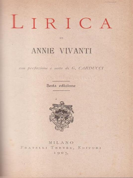   Lirica. - Annie Vivanti - copertina